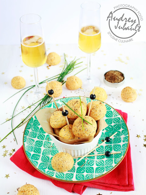 Gougères à la mimolette, Cumin et graines de pavot